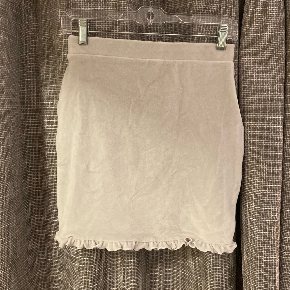 Light-Grey Velvet Miniskirt